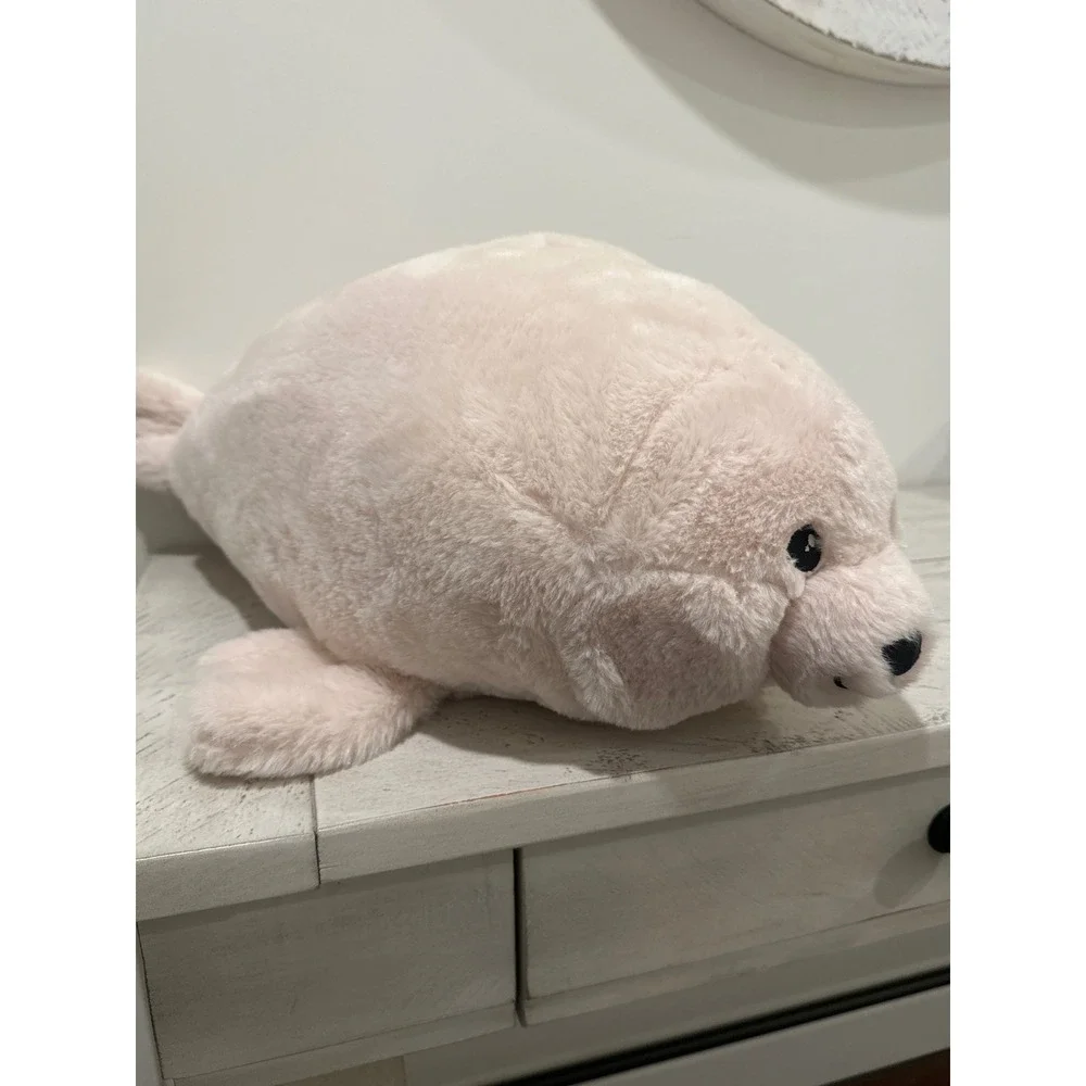 Earth Pals Plush Harp Seal Stuffed Animal Pink Cream Recycled Petting Zoo 16in